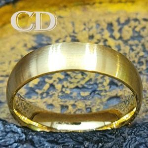 Men's Matte Gold color Wedding Ring Band - Gold Wedding Ring For Him